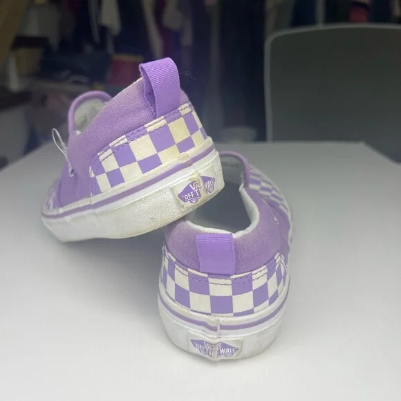 Vans Kids Purple Checkered Slip-On Shoes - Picture 4 of 8